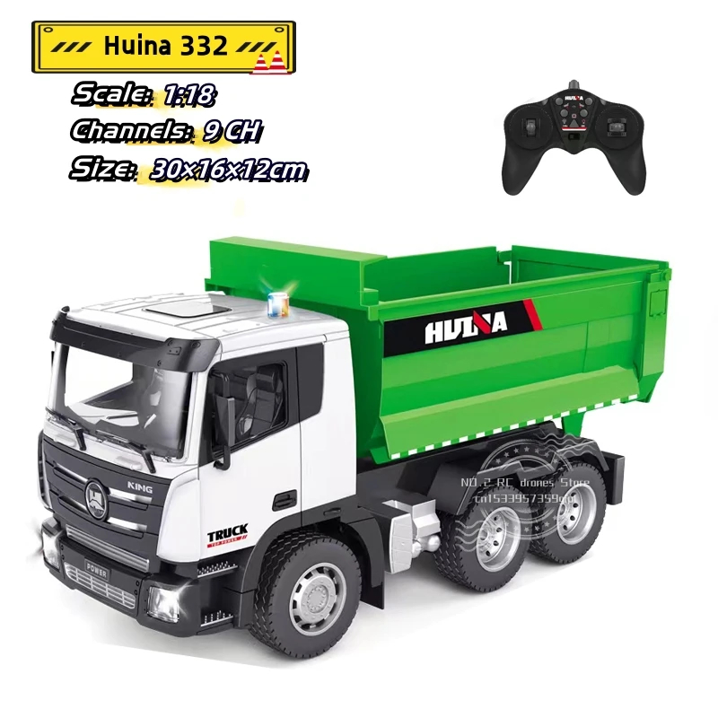 NM60250 332 1-18 RC Tipper Truck Remote Control Simulation Engineering 2.4G Six-Channel Remote Control Dump Truck Boys Toys Gifts