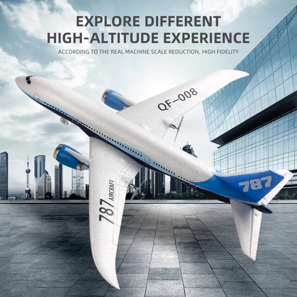 NM60325 2.4G Remote Control Airplane 3CH 787 EPP Foam RC Glider Fixed Wing Remote Control Aircraft for Boys Girls Birthday Gifts - White