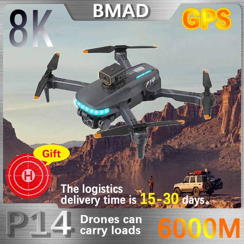 NM58324 P14 Max RC Drone GPS HD Professional UAV Dual Camera Obstacle Avoidance Foldable Brushless Aircraft Helicopter Toy