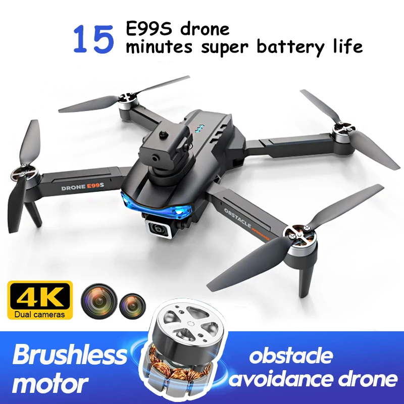 NM58396 Drone 4K Dual Camera 360 deg Obstacle Avoidance Optical Flow Wi-Fi Brushless RC Quadcopter One-Button Take-off Drone Toy