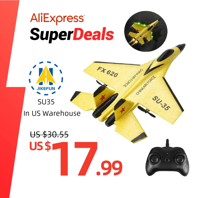 NM58608 Foam Aircraft SU-35 Plane 2.4G Radio Control Glider Remote Control Fighter Plane Glider Airplane Foam Boys Toys for Children