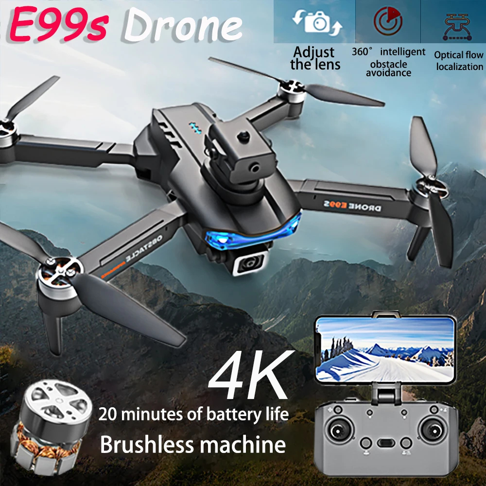 NM58705 Mini Drone Brushless Light Stream 4K Bual Camera 5G Wi-Fi 360 degObstacle Avoidance RC Aircraft Aviation Four-Axle Aircraft Toy