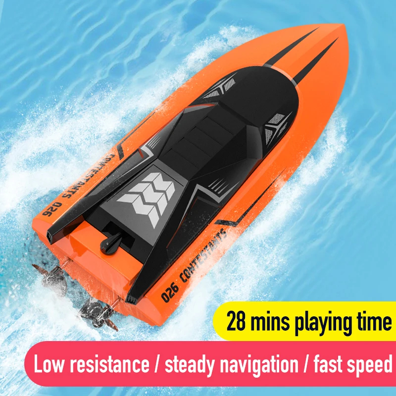 NM58759 Remote Control Boat for Pools & Lakes - 15 Plus km 2.4 GHz Electric Racing Boat Toys for Childrens & Adults - Low Battery Alarm