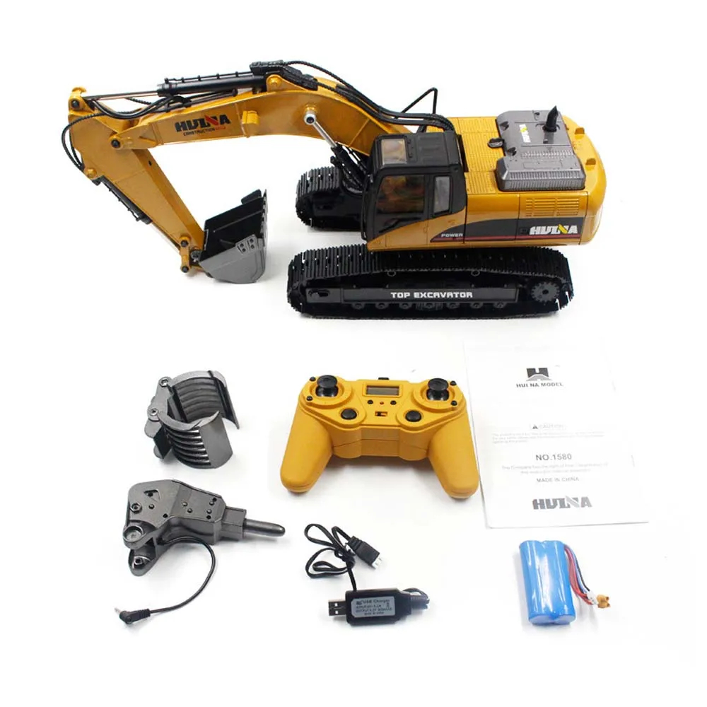 Picture of UNO1RC NM62630 580 1 by 14 RTR Metal RC Excavator Remote Control Truck Car Smoke Battery Outdoor Toy