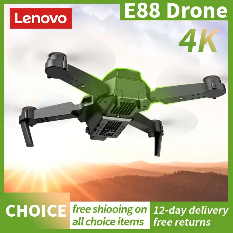 NM59232 E88 Drone Professional 4K HD Dual Cameras LED Lighting Aerial Photography Omni-Directional Foldable RC FPV Helicopter Toy