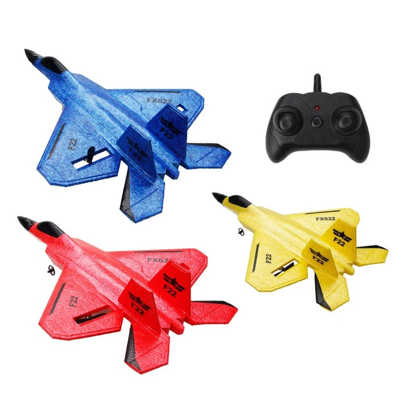 NM59293 RC Fixed Wing Fighter F22 Model Glider Foam Fall Resistant 2CH Boy Remote Control Aircraft Toy Birthday Gift -  UNO1RC