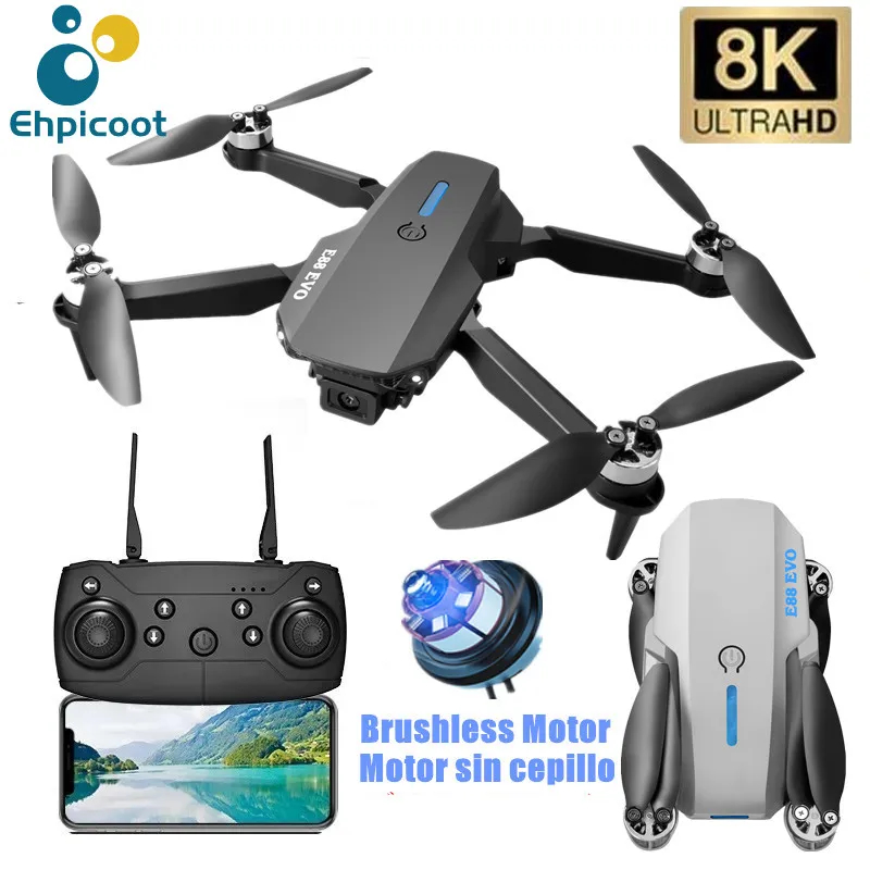NM59359 EVO-PRO Drone Professional 8K HD Dual Camera Aerial Photography Optical Flow Aircraft Folding Brushless Motor RC Quadcopter