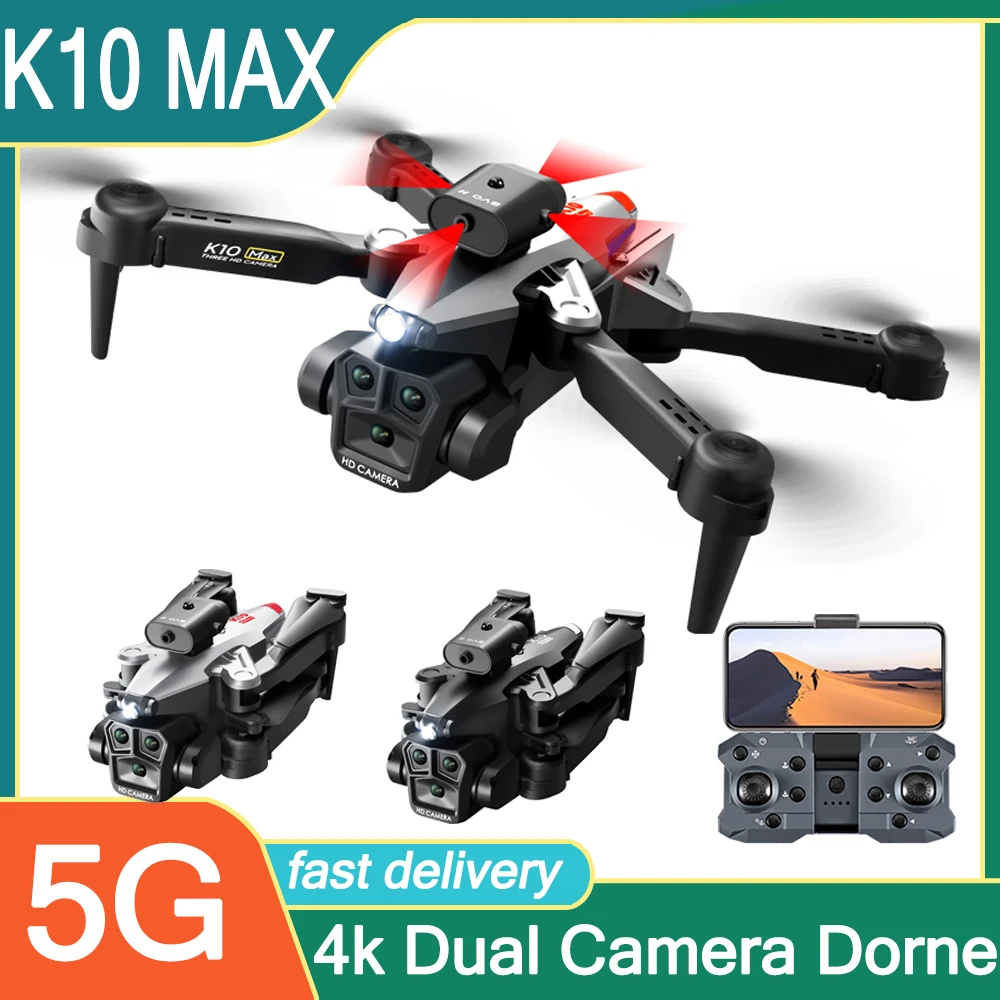 NM59434 Max Triple Camera Drone with Camera Professional Drone with Lights RC Obstacle Avoidance Mini Drone Quadcopter Aerial Drone