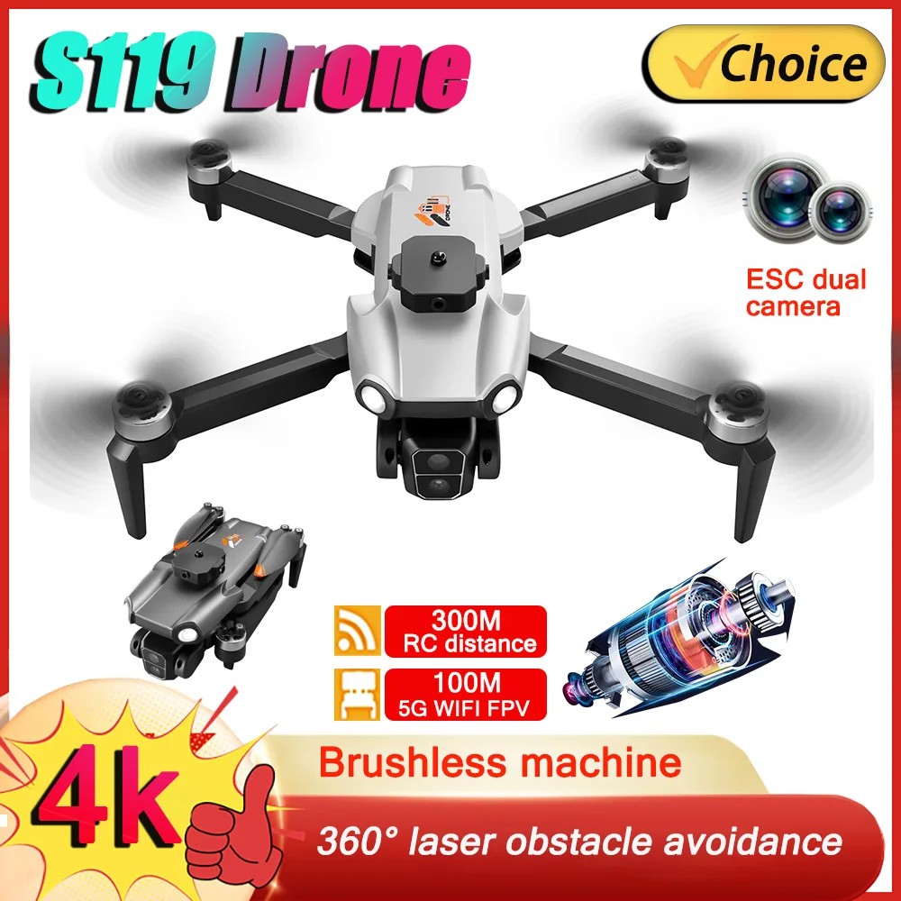 NM59454 Professional Drone 4K Dual Camera 5G Wi-Fi Brushless Motor Intelligent Obstacle Avoidance FPV RC Quadcopter Mini Drones Toy