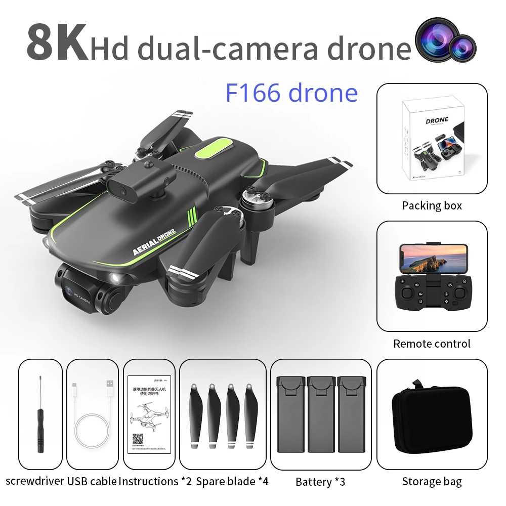 NM60896 8K HD Dual Camera Four-Sided Obstacle Avoidance 8K Professional Drone Remote Control Drone Folding Quadcopter Toy Gift