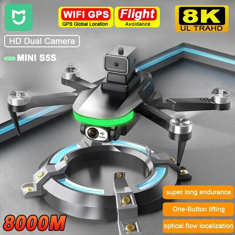 NM60926 Professional S5S Drone 8K Dual Camera Obstacle Avoidance Optical Flow Brushless Motor Drone Foldable Quadcopter RC Toy