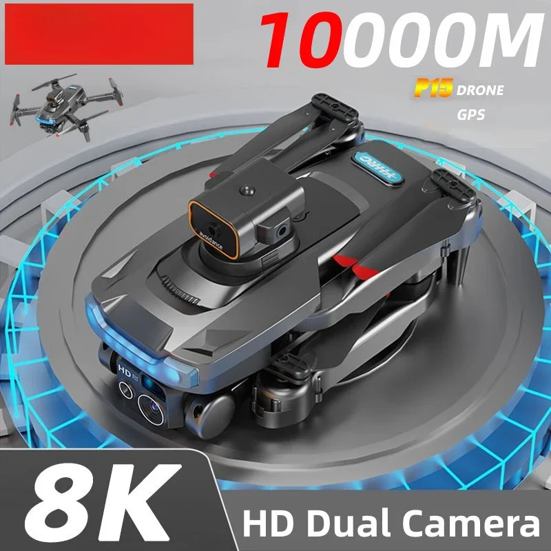 NM60986 10000 m P15 Plus Drone Professional 8K GPS Dual Camera Obstacle Avoidance Optical Flow Positioning Brushless RC