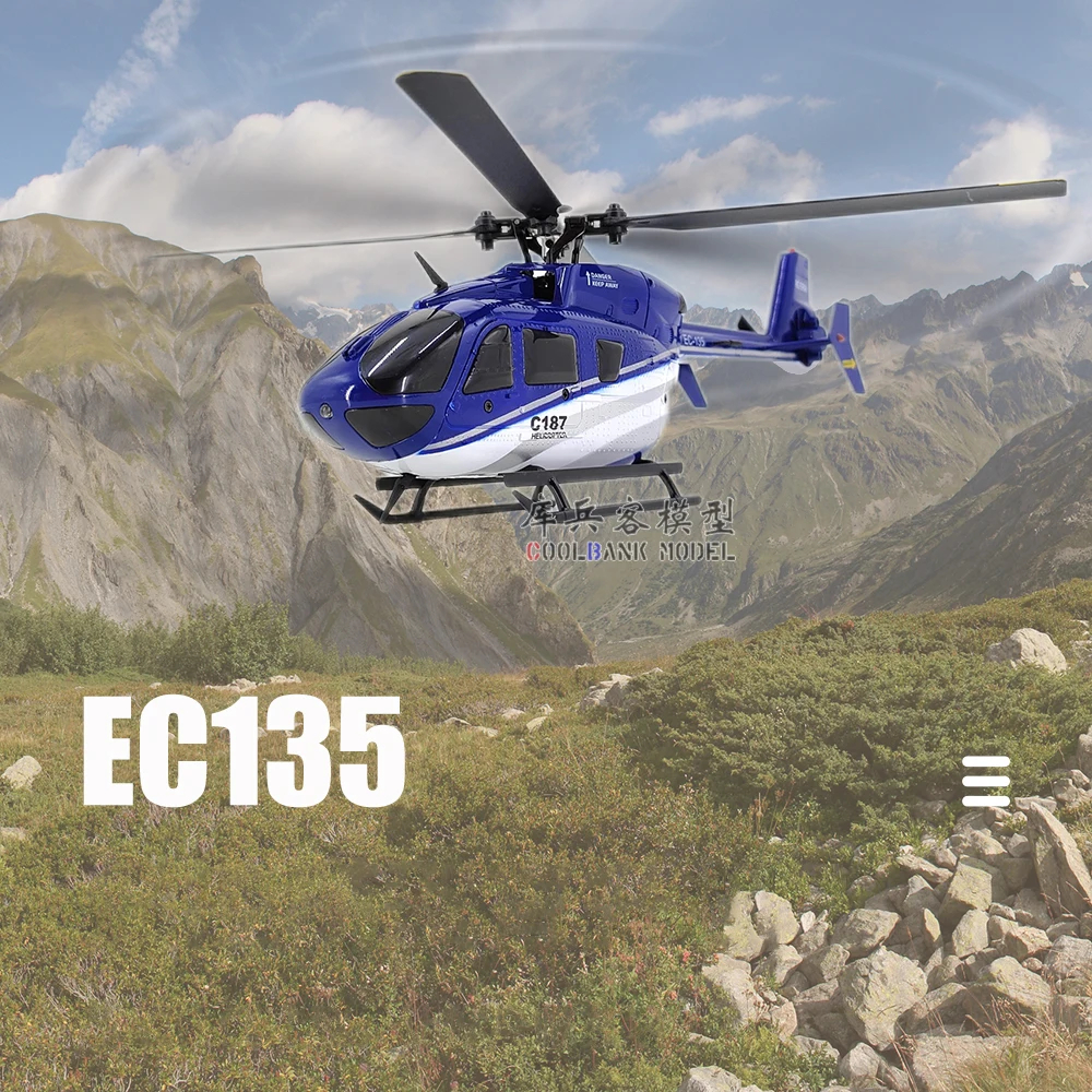 NM61157 C187 EC135 RC Helicopter 2.4Ghz 4CH 6-Axis Gyro Altitude Hold Remote Control Airplane Model RTF Gift for Kids Aileron Less