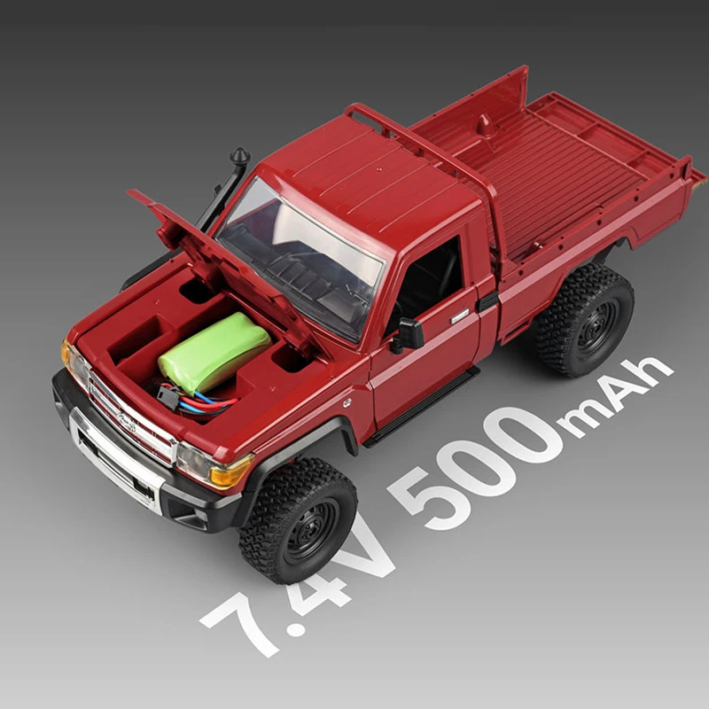 NM61199 MN82 Full Scale MN LC79 RTR Version RC Car 2.4G 4WD 280 Motor Proportional Off-Road Remote Control Car for Boys Xmas Gifts - Yellow & Red