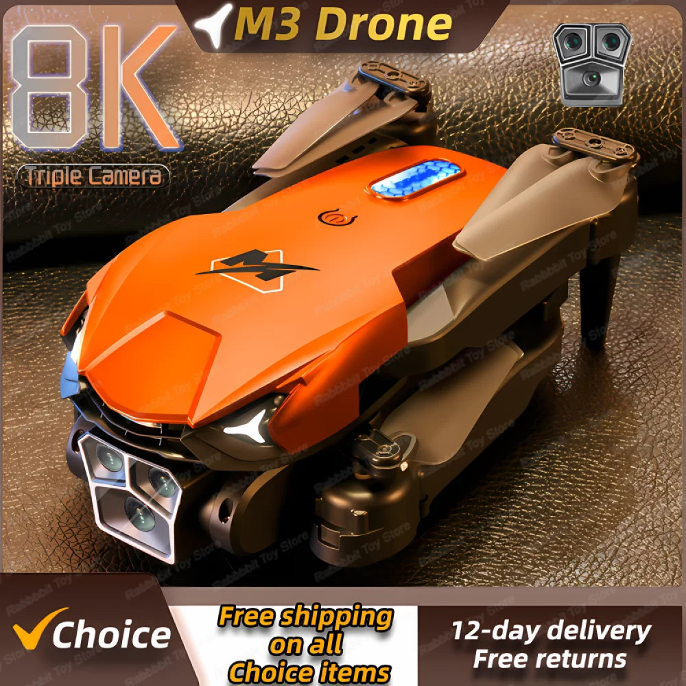 NM59676 M3 Drone 8K Professional Dual Camera 4K ESC Wi-Fi FPV Obstacle Avoidance Four Axis Folding RC Aerial Photography Sell Apron