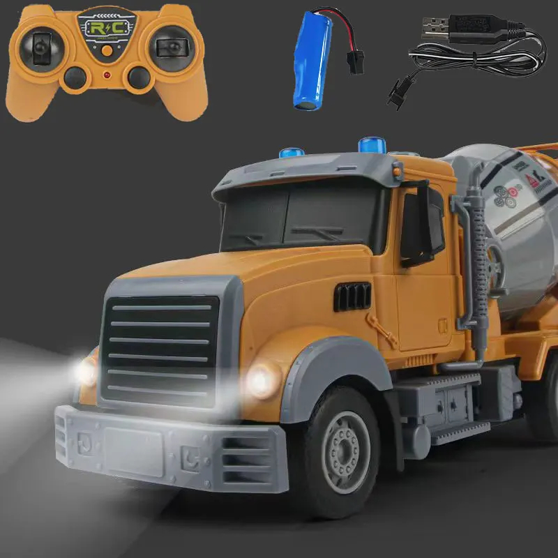 NM59695 Truck with LED Remote Control Simulation Garbage Truck Off Road Mixer Truck Electronic RC Engineering Car Toy Boy Gift