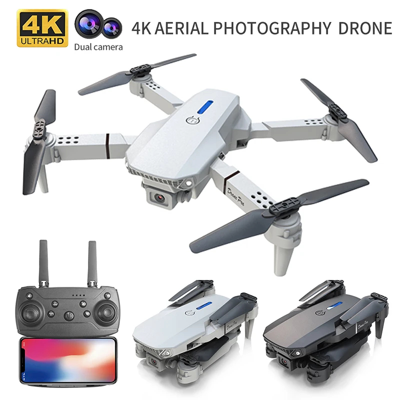 NM59697 Professional Drone 4k Wide-Angle HD Camera Wi-Fi FPV Height Hold Foldable RC Quadrotor Helicopter Camera-Free Childrens Toy
