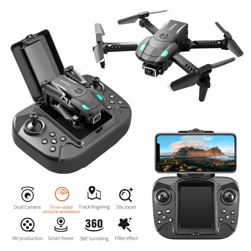 NM59705 Mini Drone 4K HD Camera Three-Sided Obstacle Avoidance Fixed Height Professional Foldable Quadcopter Helicopter Toy