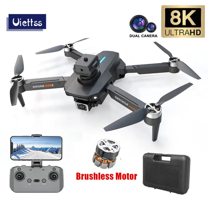 NM59731 E88S & E88 RC Drone 8K Professional Dual Camera Wide Angle Optical Flow Brushless Motor Obstacle Avoidance Quadcopter