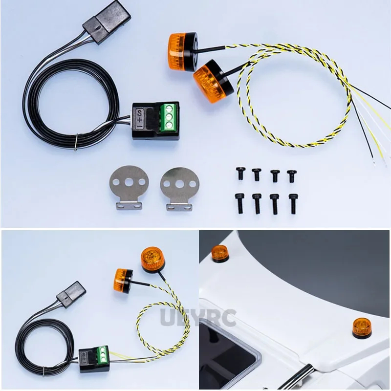 NM59812 Dump Truck LED 360 Degree Rotating Light RC Model Warning Light for 1 by 14 Tamiya SCANIA 770S R620 VOLVO BENZ Arocs Man TGX Car