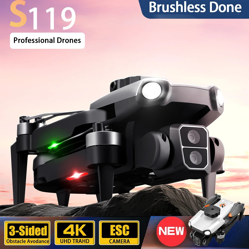 NM59827 S119 4K Optical Flow Professional Drone Intelligent Obstacle Avoidance Quadcopter 5G FPV Shooting Airplane Children RC Toy