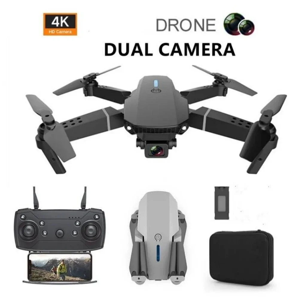 NM59900 E88Pro RC Drone 4K Professional with 1080P Wide Angle Dual HD Camera Foldable RC Helicopter Wi-Fi FPV Height -  UNO1RC