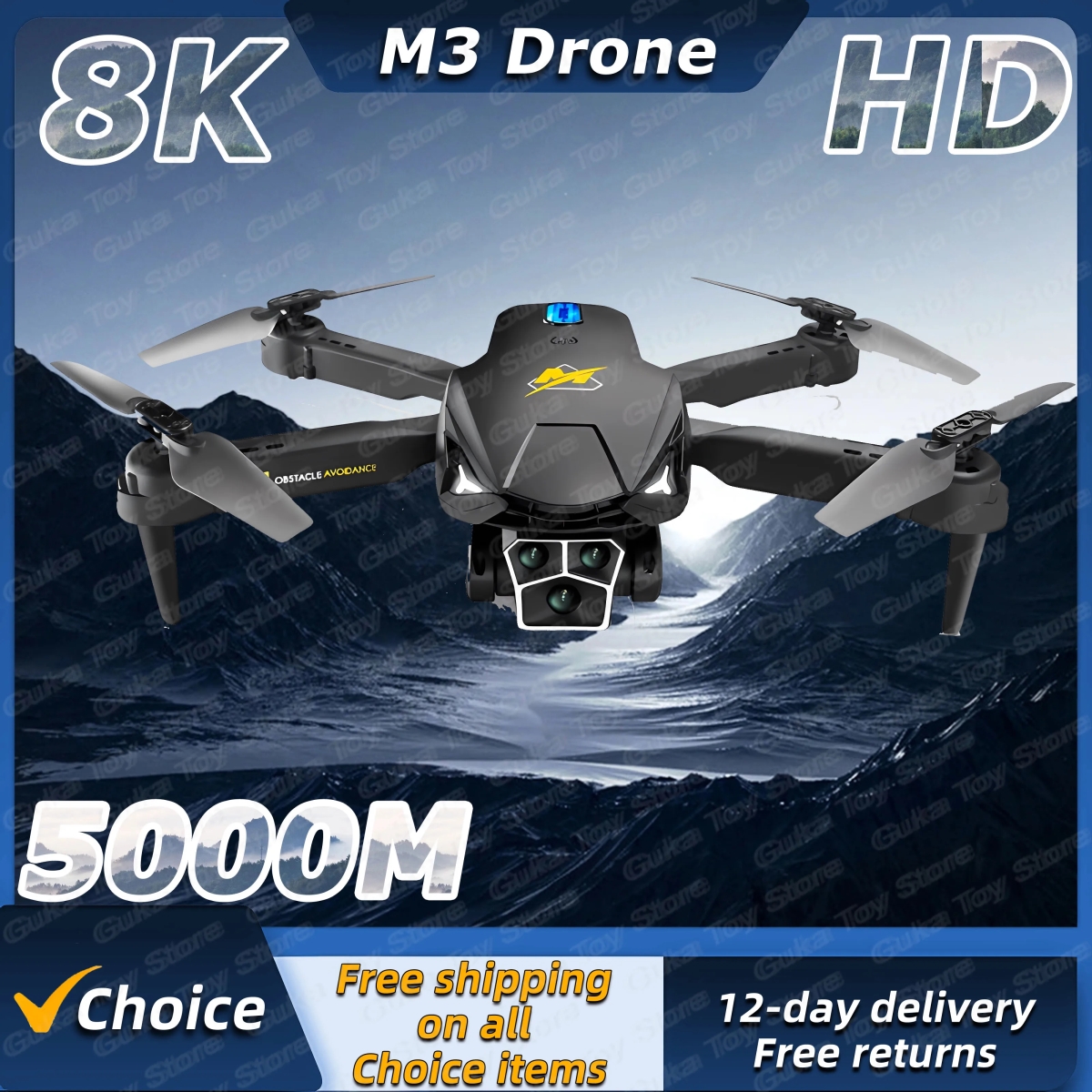 NM59928 M3 Drone 4K Professional Dual Camera 8K 5G Wi-Fi FPV Obstacle Avoidance Four Axis Folding APP RC Aerial Photography Toys Gift