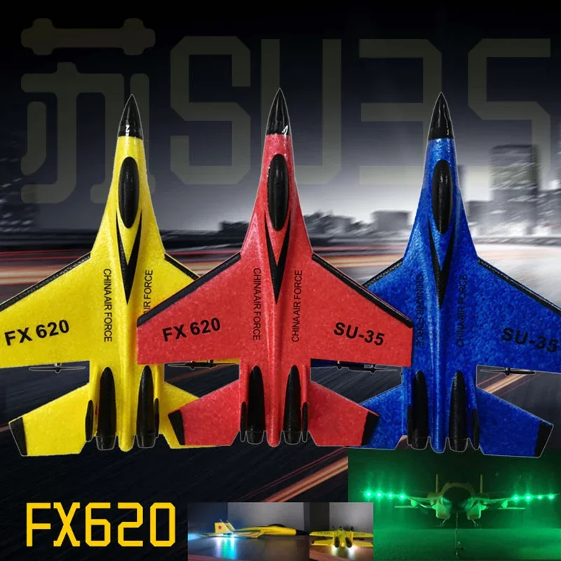 NM59932 Plane SU35 2.4G Aircraft Remote Control Flying Model Glider Airplane Foam SU-35 with LED Outdoor Toy Children Kid Boy Gift