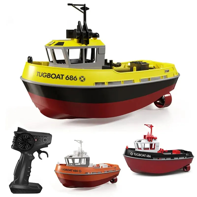 NM59975 686 RC Boat 2.4G 1 by 72 Powerful Dual Motor Long Range Wireless Electric Remote Control Tugboat Model Toys for Boys Gift