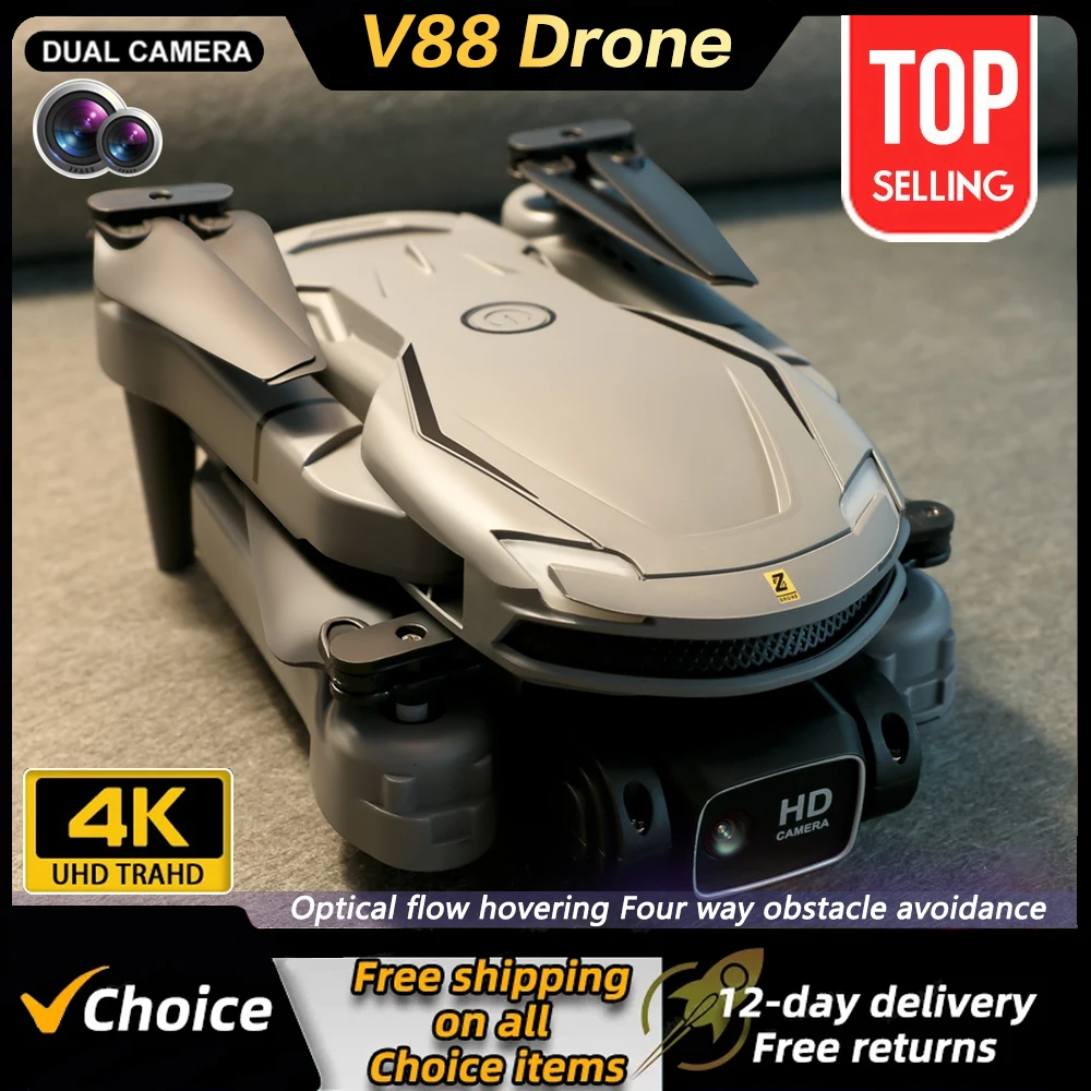 NM59044 Drone Wi-Fi FPV 4K HD Dual Camera 360 Deg Laser Obstacle Avoidance Brushless Motor Optical Flow Localization RC Quadcopter Toys
