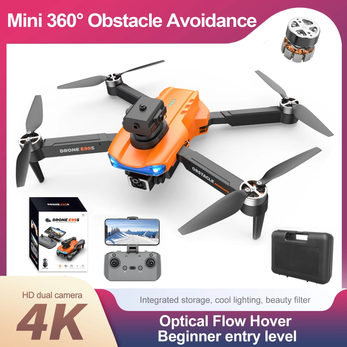 NM59337 E99S RC Drone 5G Wi-Fi FPV 8K HD Dual Camera 360 deg Laser Obstacle Avoidance Brushless Motor GPS Return RC Quadcopter Drone Toy -  UNO1RC