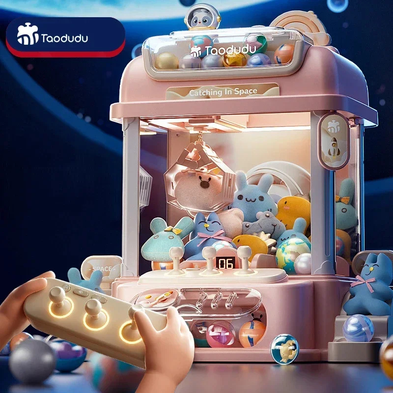 NM60251 Doll Machine Kids Coin Operated Play Game Remote Control Counting Mini Claw Catch Toy Crane Machines Music Doll Kid Toy Gift