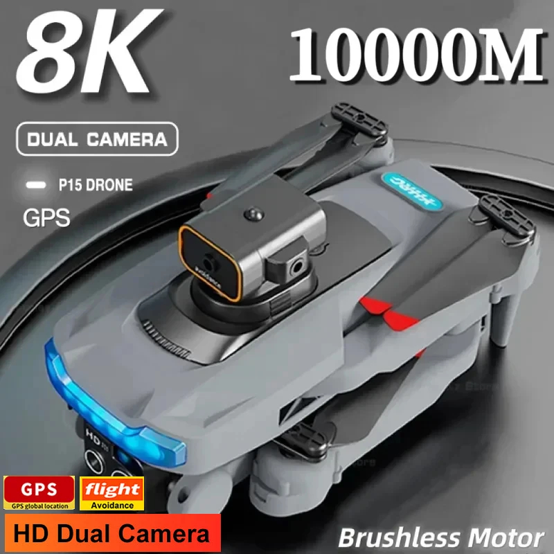 NM60462 10000m P15 Mini Drone Professional Dual 8K Camera Obstacle Smart Avoidance Optical Flow Positioning Brushless Upgraded