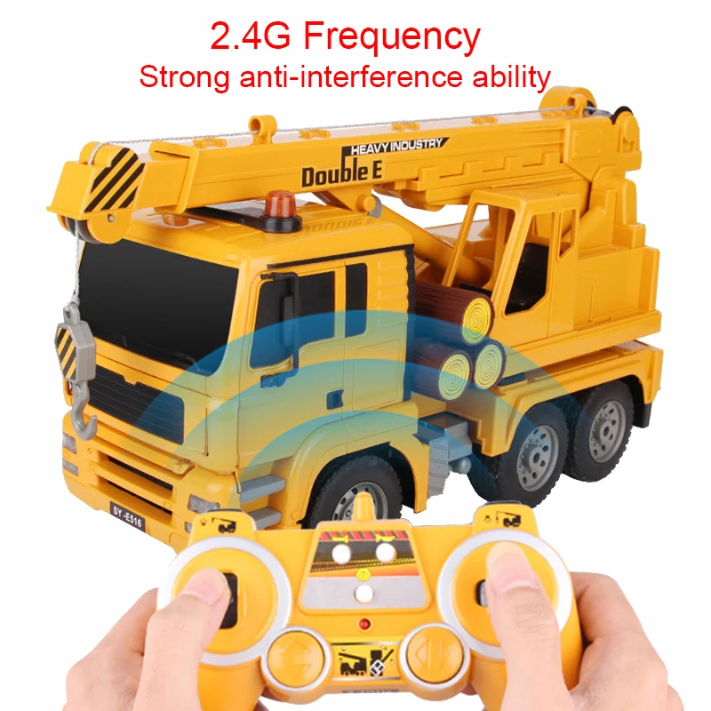 NM60563 E E586 1-26 RC Truck 10Ch Caterpillar Crane Engineering Car Flexible Hook Lift Remote Control Vehicle Electric Toy Boys