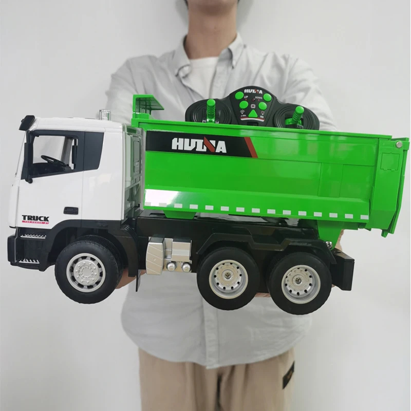 NM60566 1556 1 by 18 RC Truck Remote Controlled Car Dumper Tractor 6CH Engineering Vehicle Excavator Model Toys for Boys Kids Gifts