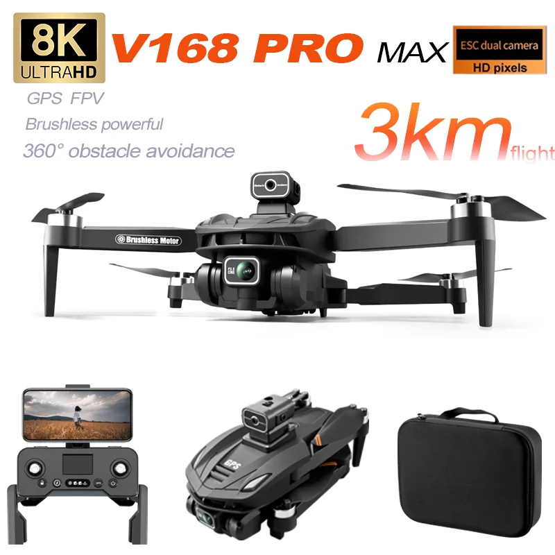 NM61032 PRO GPS Drones Professional 8K HD Dual Camera FPV 5G Wi-Fi Brushless Motor Foldable RC Quadcopter Obstacle Avoidance UAV Toy -  UNO1RC