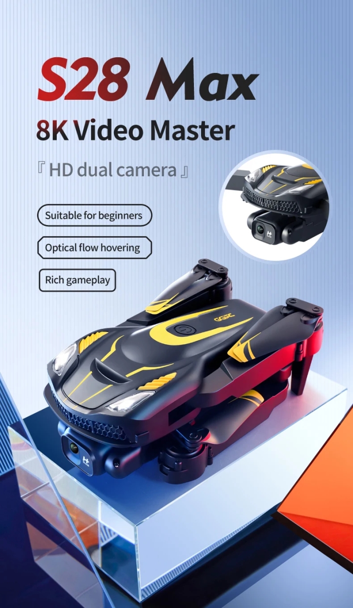 NM61036 Latest S28MAX Professional Drone Dual Camera HD Perfect Obstacle Avoidance Camera Wi-Fi FPV Drone Aerial Photography RC