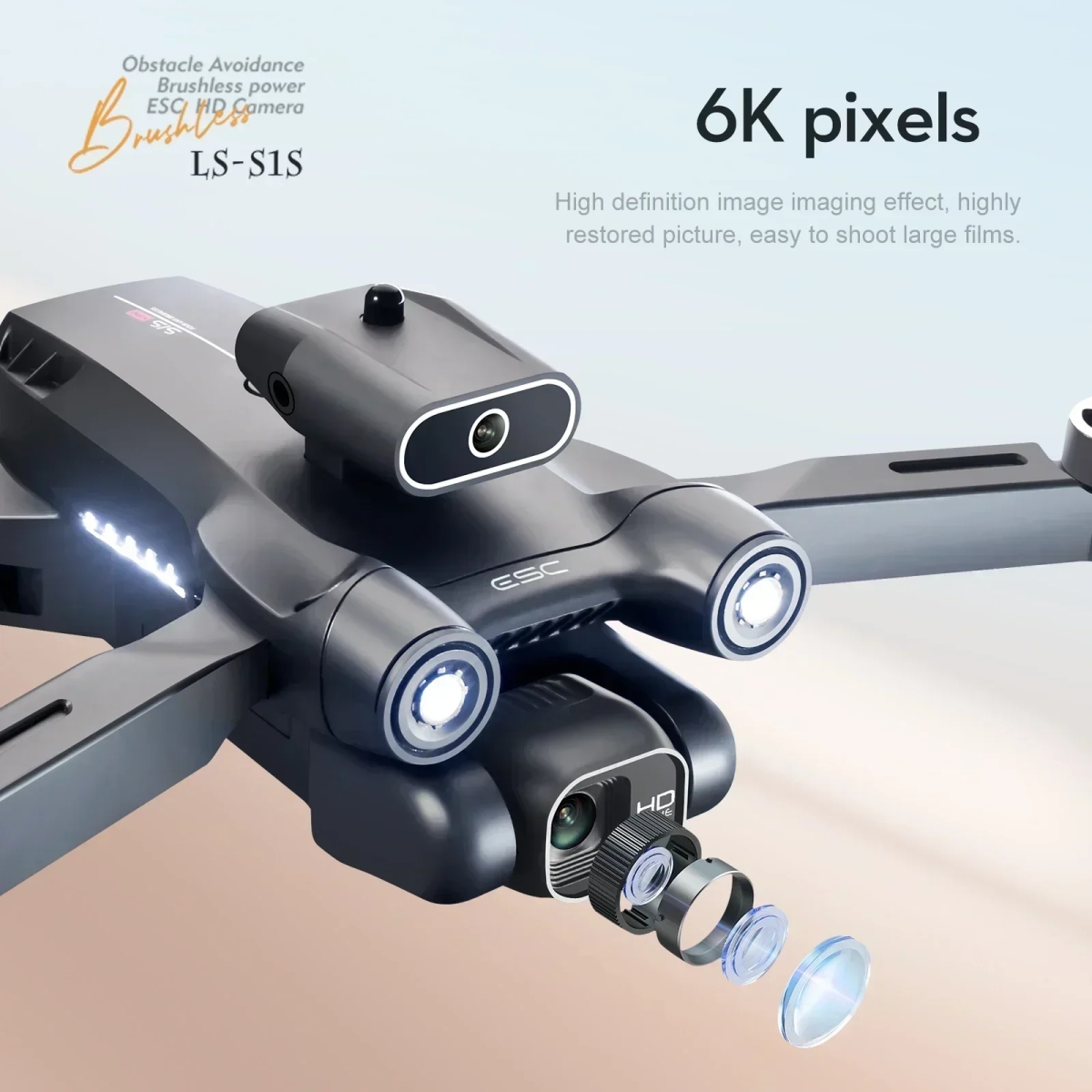 NM61074 Drone Professional 8K HD Dual Camera Obstacle Avoidance Foldable Quadcopter Optical Flow Positioning Brushless Upgraded RC