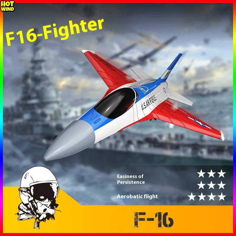 NM61146 Remote-Controlled F16 Fighter Jet with 2-Channel Fixed Wing Model 76204 RC Plane with Flight Control Lights