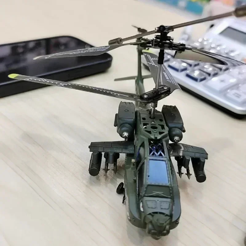 NM61163 20cm Multi-Function Remote Control Electric Plane Toy Model Simulation Apache Twin Paddle RC Helicopter Airplane Kids Gift