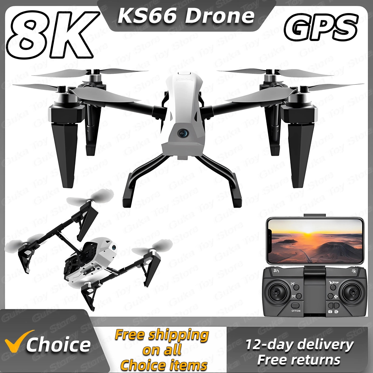 NM61174 KS66 APP RC Drone 4K Professional 8K HD Dual Camera 5G Wi-Fi Wide Angle Optical Flow Localization Brushless Motor Quadcopter -  UNO1RC