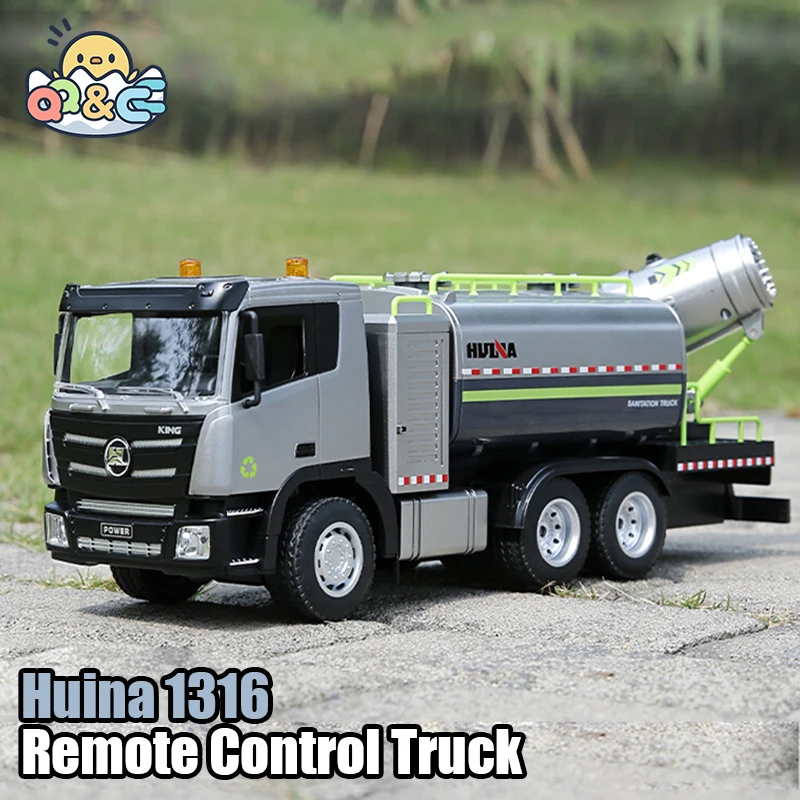 NM61224 RC Truck Remote Control 9-Channel Dust Suppression Spray Gun Sanitation Vehicle City Cleaning Sprinkler Toys for Kids Gift