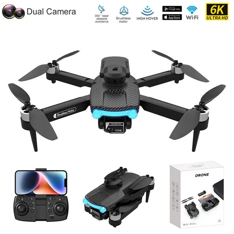 NM60255 RC Drone Professional 6K HD Camera Wi-Fi Obstacle Avoidance Aerial Photography Foldable RC Quadcopter Childrens Toy Stop Pad