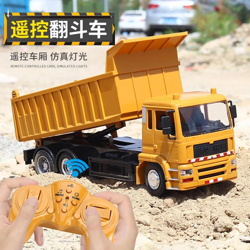 NM60264 RC Car Excavator Dumper Truck Lighting Remote Control 6CH Engineering Vehicle Tipper Bulldozer Toys Boy Kids Christmas Gift