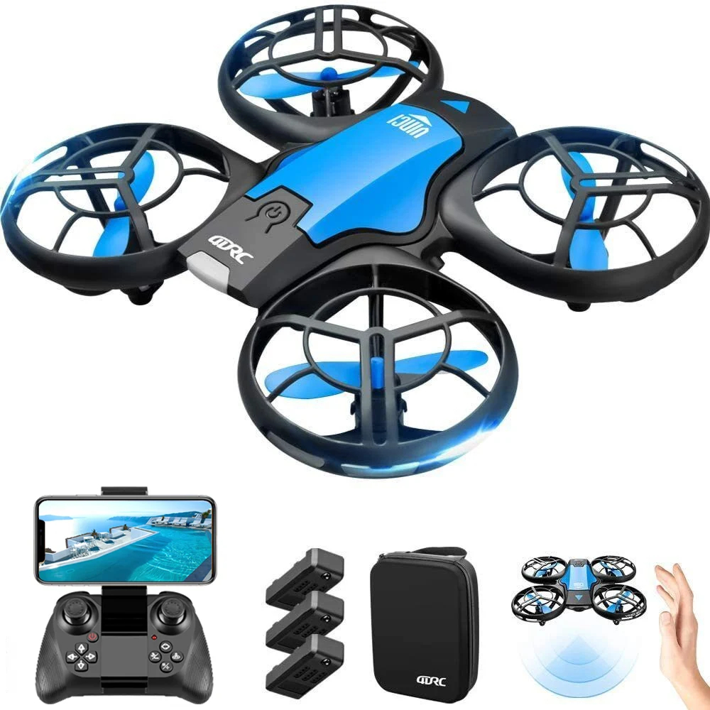 NM60350 Mini Drone with 4K HD Camera 1080P Wi-Fi FPV Drones Headless Mod RC Quadcopter Altitude Hold RC Helicopter for Kids Gift Toy - Black & Orange