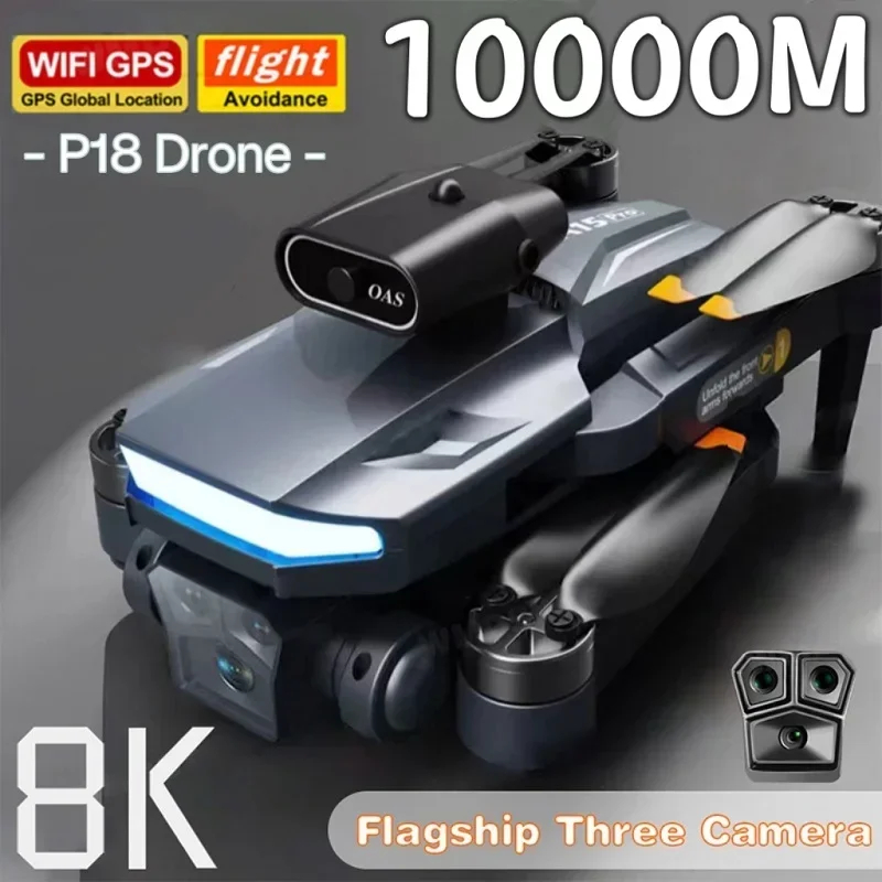 NM60356 10000 m Drone 8KHD Triple Camera Professional Brushless GPS Optical Flow Positioning Obstacle Avoidance Foldable UAV RC Drone