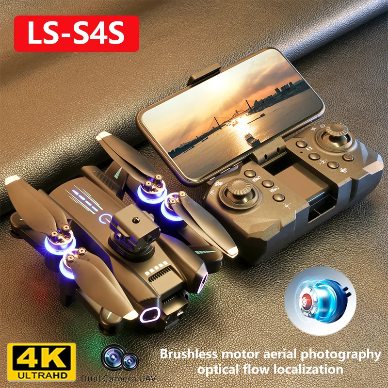 NM60394 RC Drone 5G Wi-Fi FPV Brushless Motor GPS Return 4K HD Dual Camera 360 Deg Laser Obstacle Avoidance RC Quadcopter Drone Toys - Black
