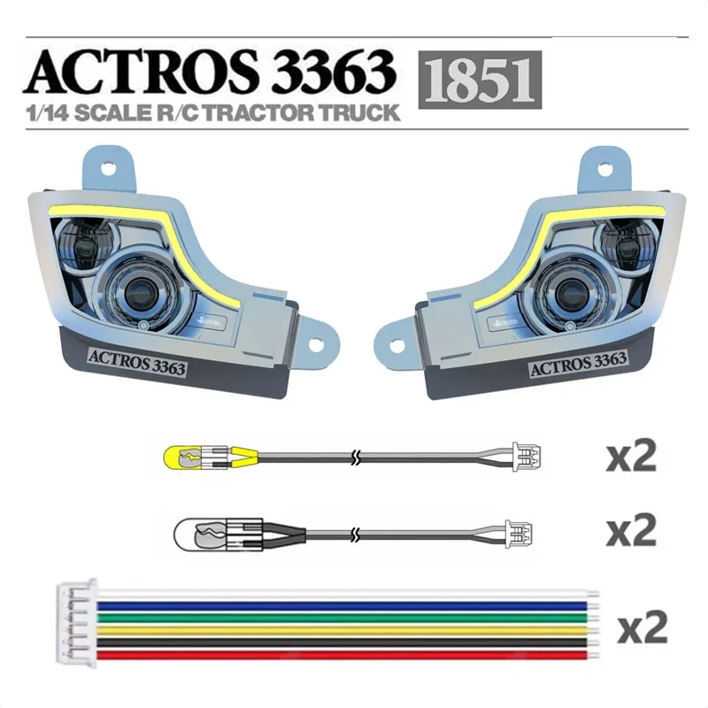 NM61298 5V Simulation Running Water Headlight Taillight for 1 by 14 Tamiya RC Dump Truck BENZ ACTROS 3363 1851 Car Accessories