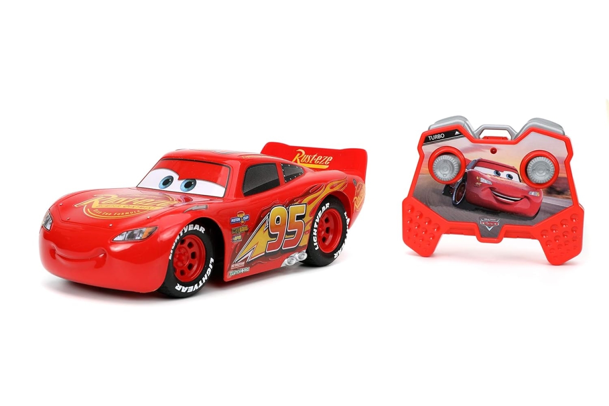 XS67760 Toys Pixar Cars - 1-24 Scale Lightning McQueen RC Remote Control Car 2.4 GHz Red Toys for Kids