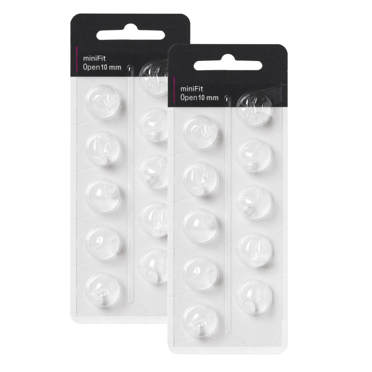 Aid Domes for Oticon Replacements, Oticon Minifit Open Vent Bass Domes - Universal Domes for Oticon Hearing Aid Supplies - 10 mm - Pack of 2